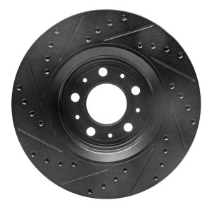 Volvo V70 Brake Rotor (1) - Front Right - R1 Concepts - Drilled & Slotted - Black - `98-`04